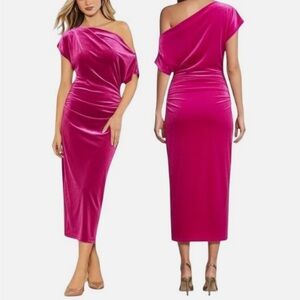 Gibson Latimer Fuchsia One Shoulder Dress